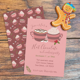 Hett Kakao- och Cookies-julfest Inbjudningar