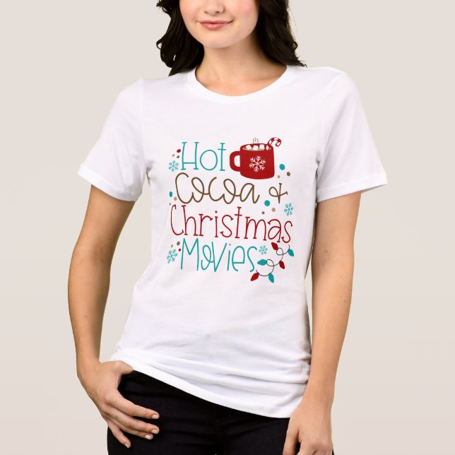 Hett Kakao- och julfilmer Modern Typografi T Shirt (Framsida)