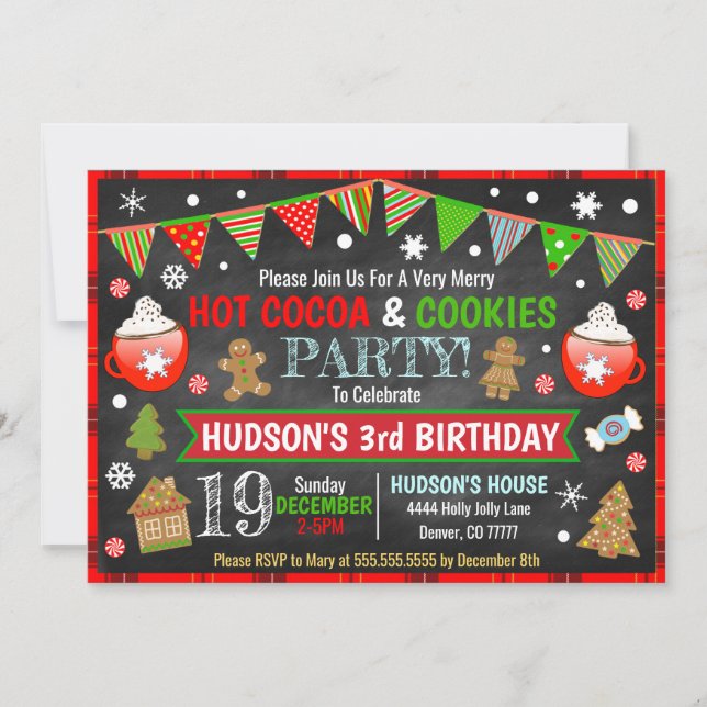 Hett Kakao- och kakaojulinbjudan Inbjudningar (Framsida)