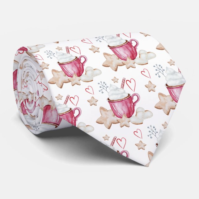 Hett Kakao och kakor, vattenfärg Slips (Rullad)