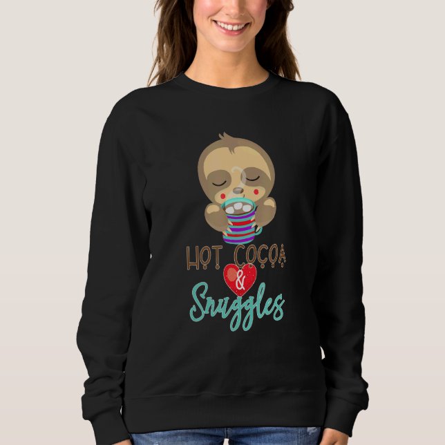 Hett Kakao och nugglar Sömnig Sloth T Shirt (Framsida)
