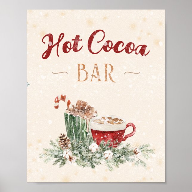 Hett Kakao Pub Chocolate Drink Bord Home Wall Art Poster (Framsidan)