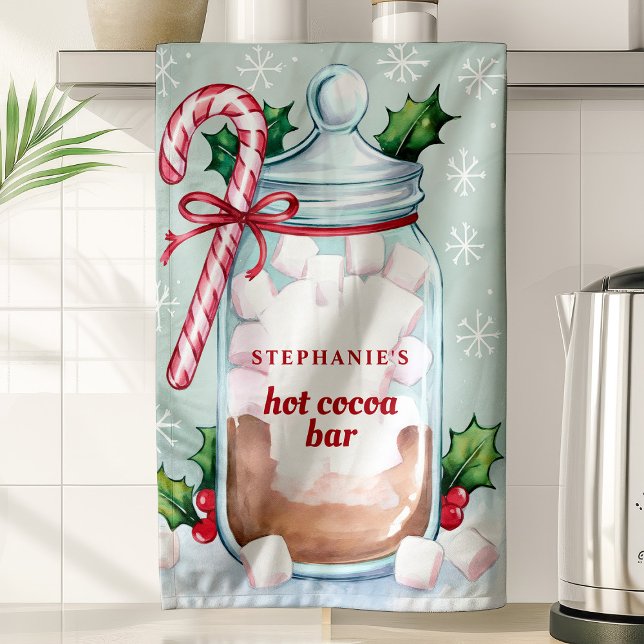 Hett Kakao Pub Cute Personlig jul Kökshandduk (Skapare uppladdad)
