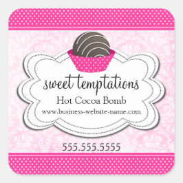 Hett Kakaobolat Bomb Square-märke Fyrkantigt Klistermärke