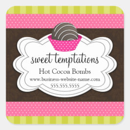 Hett Kakaobolat Bombs Square Sticker Fyrkantigt Klistermärke