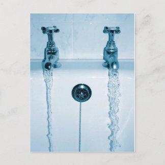 Hett & Kall Vatten, badtid, Running Faucets Vykort
