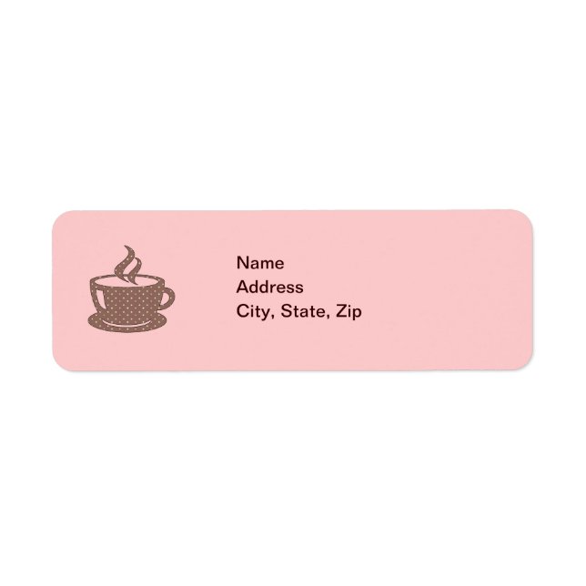 HETT KOPP AV KAFFE RETURADRESS ETIKETT (Framsidan)