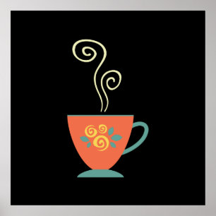 Hett kopp av te eller kaffe poster