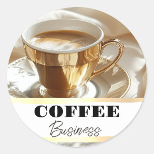 Hett Kopp Coffee Shop Cafe Business Runt Klistermärke