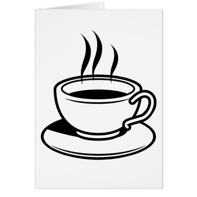 Hett Kopp i kaffe Hälsningskort (Framsidan)