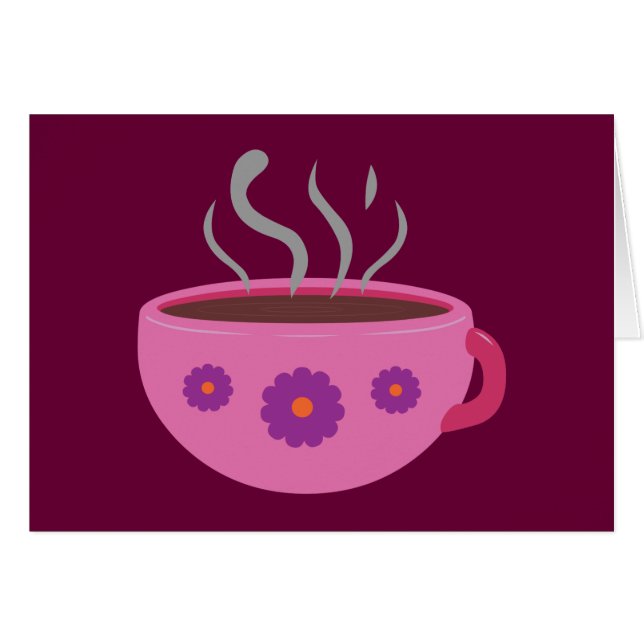 Hett Kopp i kaffe Hälsningskort (Framsidan Horizontal)