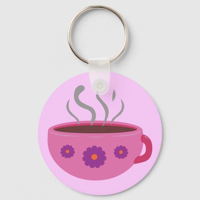 Hett Kopp i kaffe Nyckelring (Framsida)