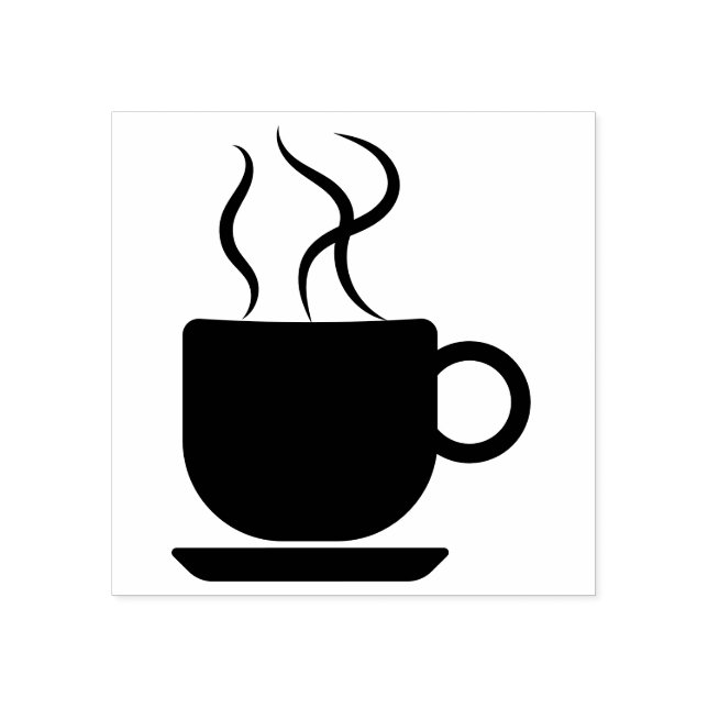Hett kopp i logotypen Kaffe Stämpel (Tryck)