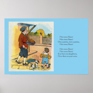 Hett-kor Buns, Mor Goose Nursery Rhyme Bild Poster