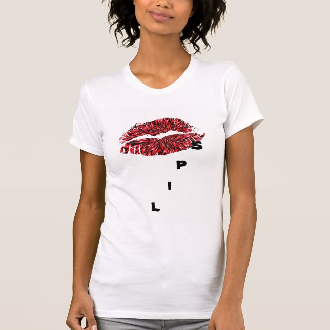 Hett Läppar Dam AA-Sleeve T-shirt (Framsida)