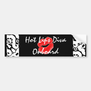 "Hett Läppar Diva Onboard" Bumper Sticker Bildekal