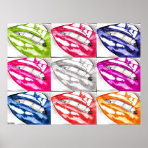 Hett Läppar pop Art Poster (förbättrad!)