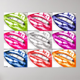 Hett Läppar pop Art Poster (förbättrad!)