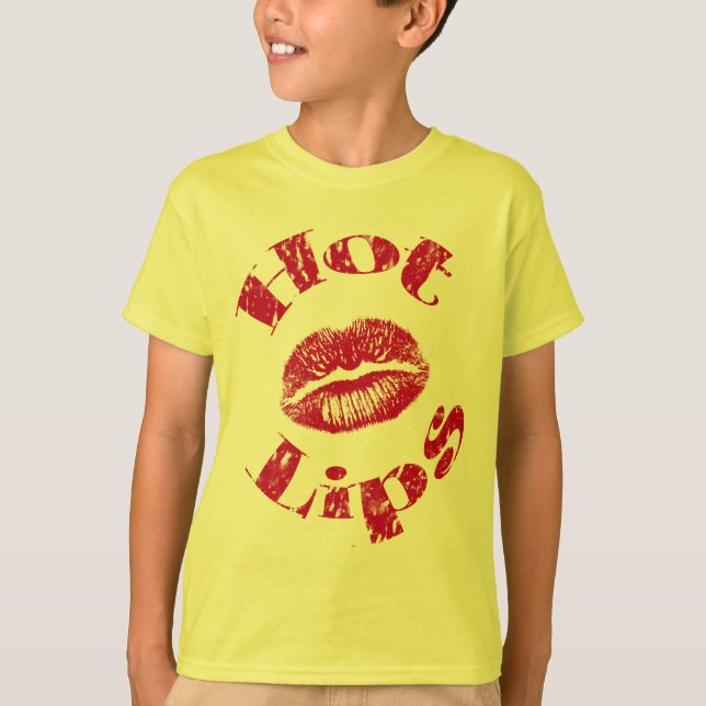 Hett Läppar, Röda Läppar T Shirt (Framsida)