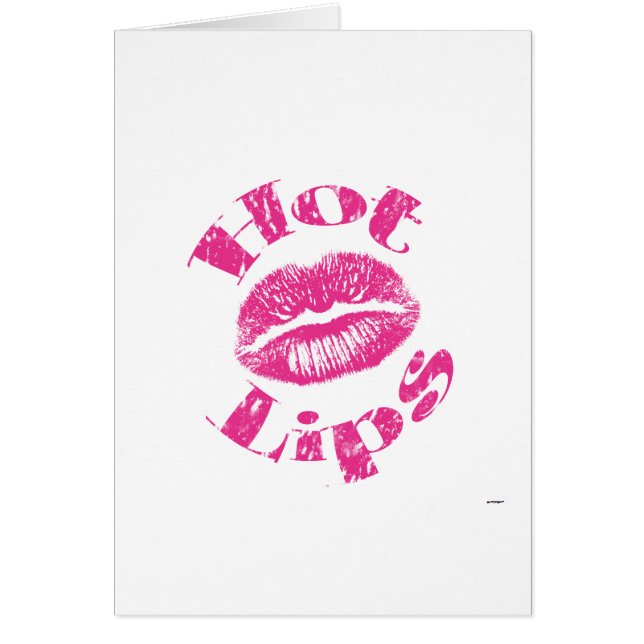 Hett Läppar! Rosa Läppar Hälsningskort (Framsidan)