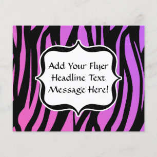 Hett Lila/Rosa Zebra ränder Monogram Flygblad