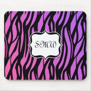 Hett Lila/Rosa Zebra ränder Monogram Musmatta
