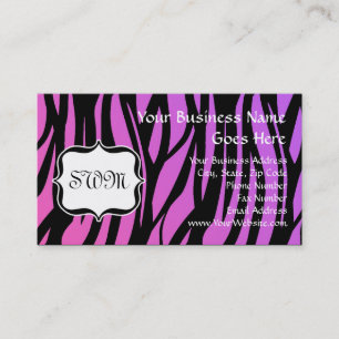 Hett Lila/Rosa Zebra ränder Monogram Visitkort