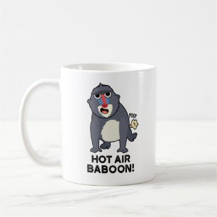 Hett Luft Baboon Funny Farting Monkey Pun Kaffemugg