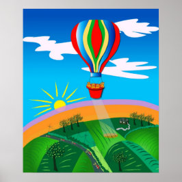 Hett Luft Balloking Folk Art Poster