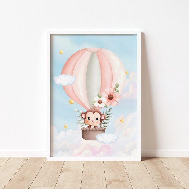 Hett Luft Ballon Baby Monkey Poster (Skapare uppladdad)
