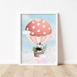 Hett Luft Ballon Baby Zebra Poster