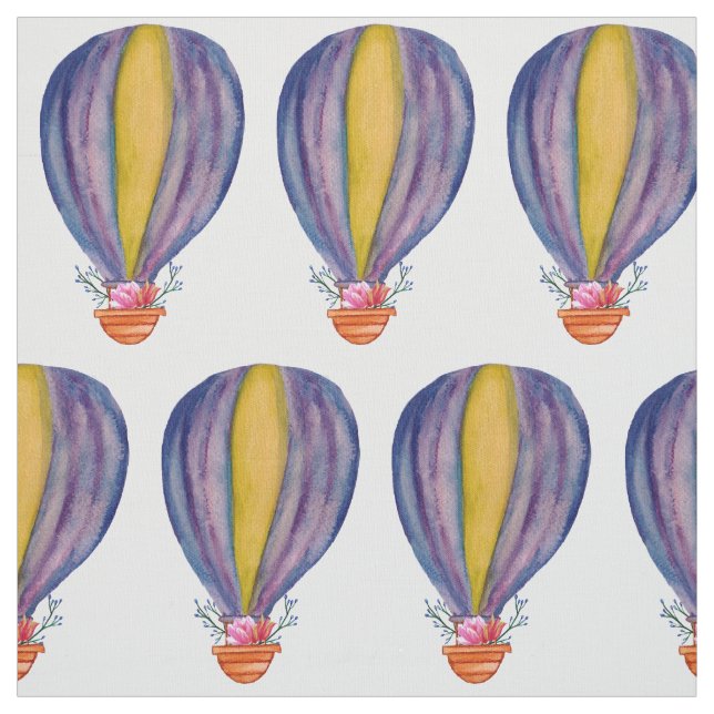 Hett Luft Ballon Flowers Fabric Tyg (Provkarta)