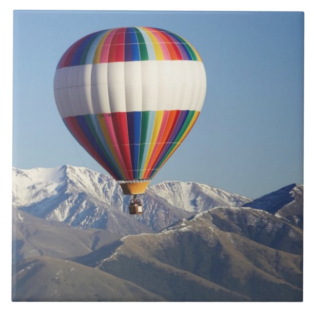 Hett-luft Ballon, nära Methven, Canterbury Kakelplatta (Framsidan)