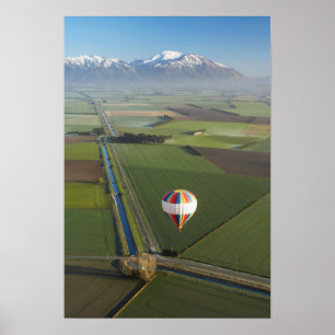 Hett-luft Ballon, nära Methven, Canterbury Poster