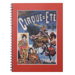 Hett-Luft-ballongen och japanska Dam Poster Anteckningsbok Med Spiral