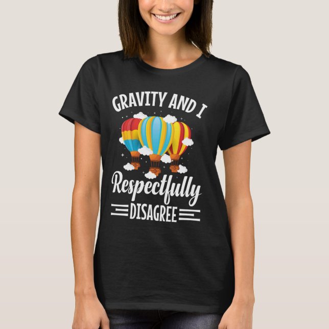 Hett Luft-ballongens ballongens Basket Hett Luft T Shirt (Framsida)