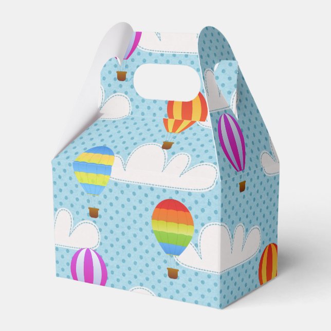 Hett Luft Ballons i Cloudy Dotty Himlar Presentaskar (Framsidan Sidan)