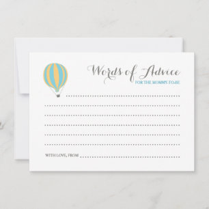 Hett Luft Blue Balloon Boy Ord of Advice Cards Rådkort