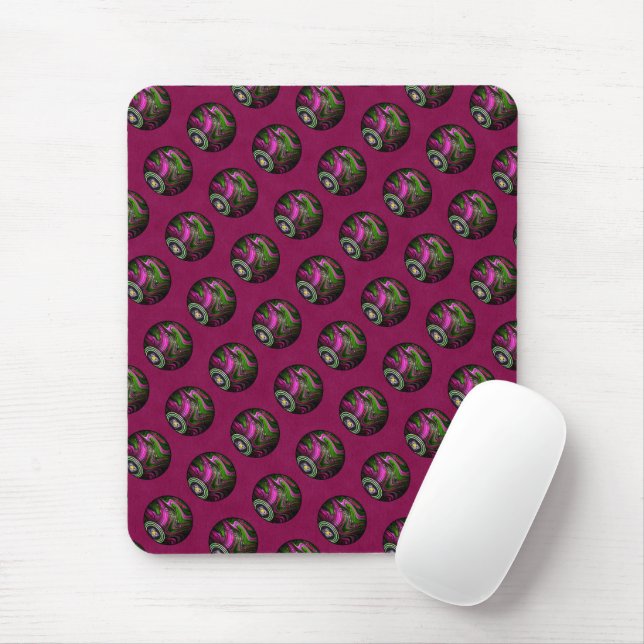 Hett Magenta Gräsmatta Bowls, Mousepad Musmatta (Med mus)