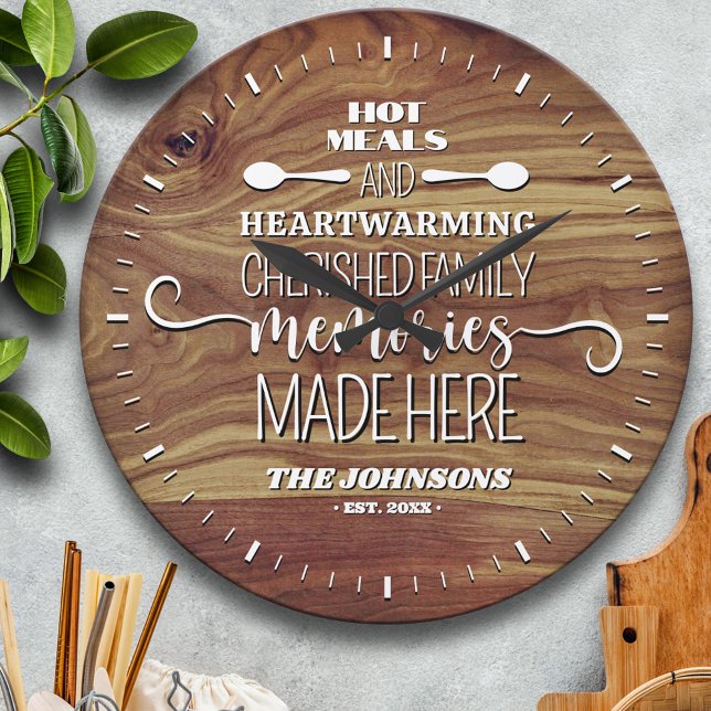 Hett Måltider Warm Memories Personlig Kitchen Stor Klocka (Skapare uppladdad)