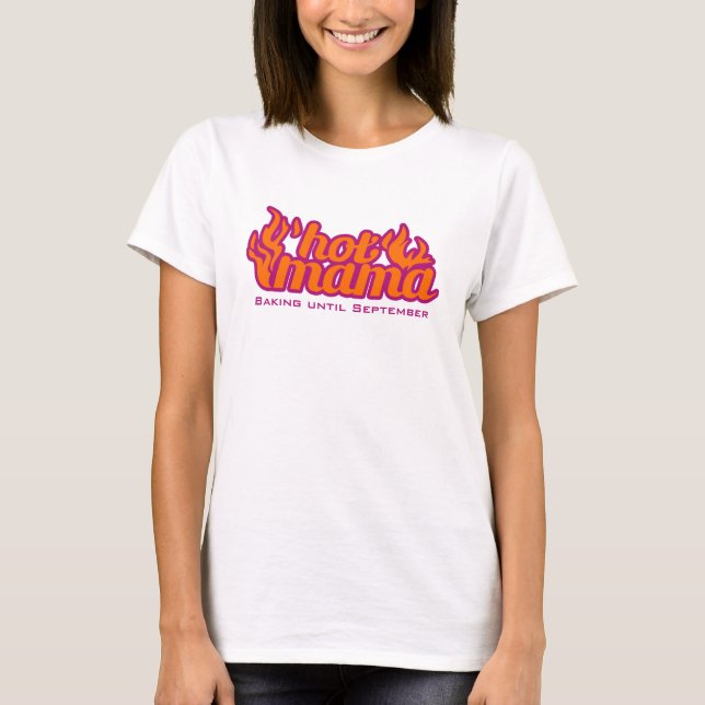 Hett Mamma bakning moderskap T Shirt (Framsida)