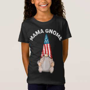 Hett Mamma Gnome Family Funny US American Flagga T Shirt