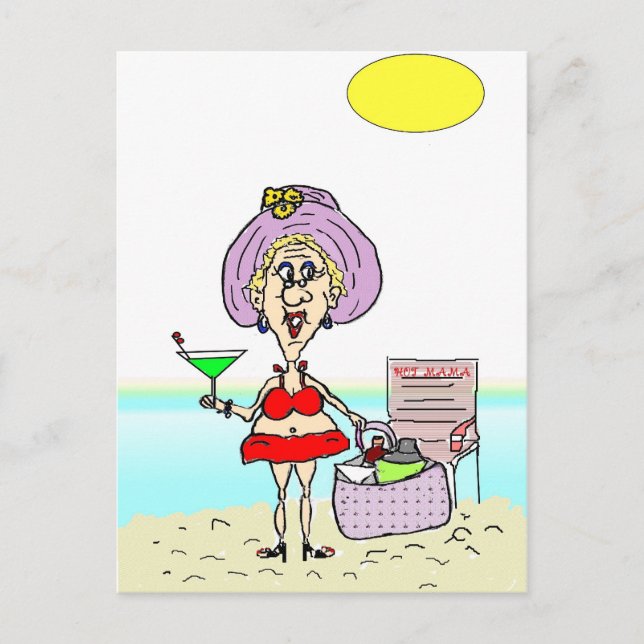 HETT MAMMA MARTINI BEACH POSTCARD VYKORT (Framsida)