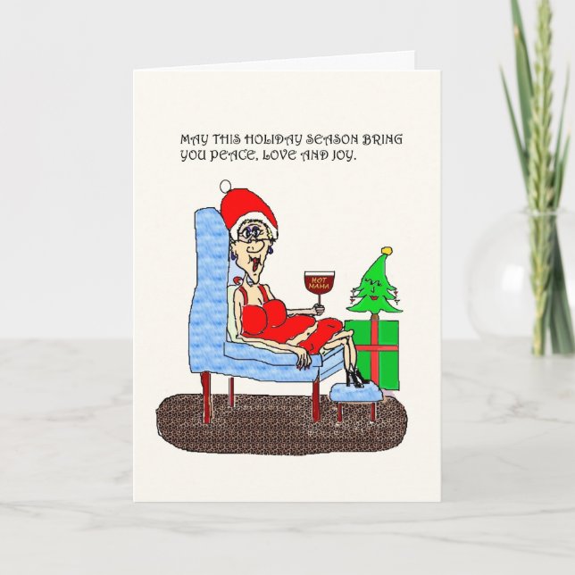HETT MAMMA Peace KÄRLEK OCH JOY CHRISTMAS-KORT Helgkort (Framsida)