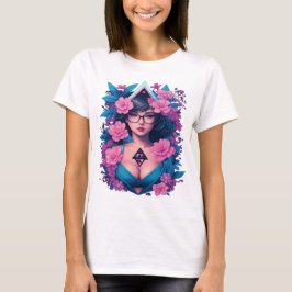 hett mamma sommarblommor rosa blåturkos t shirt