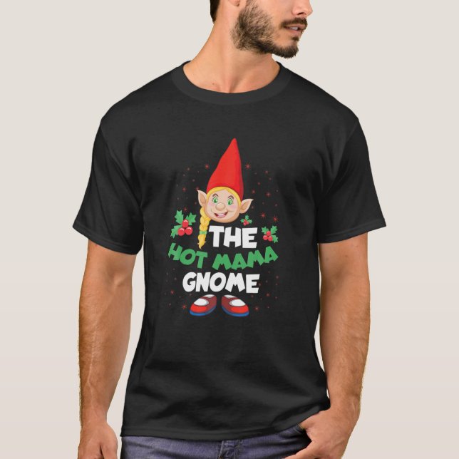 Hett Mamman Gnome Mamma Dwarf Elf-julfesten Spiri T Shirt (Framsida)
