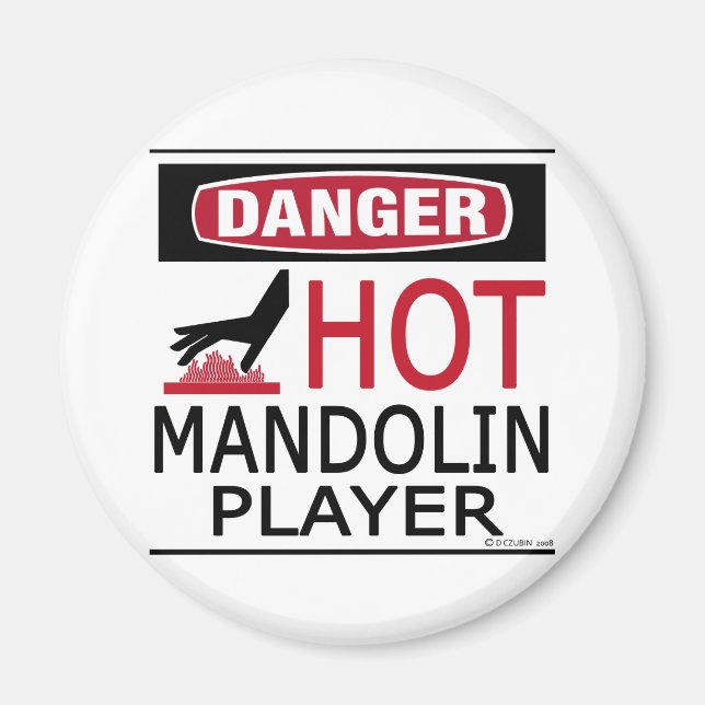 Hett Mandolin Player Magnet (Framsidan)