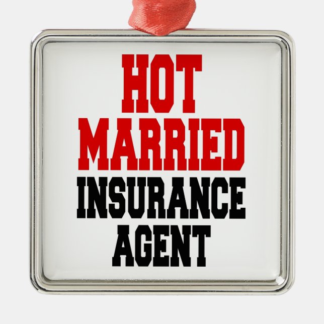 Hett Married Insurance Agent Julgransprydnad Metall (Framsidan)