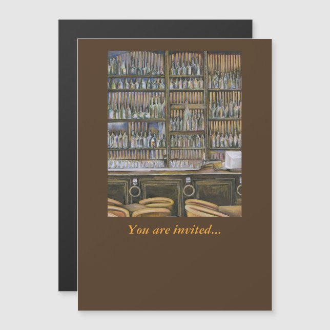 Hett, men inte Flytta Magnetisk Inbjudningskort (Fram/baksida)