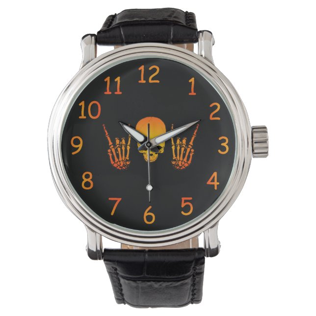 Hett Metall Skull-bevakning Armbandsur (Framsida)